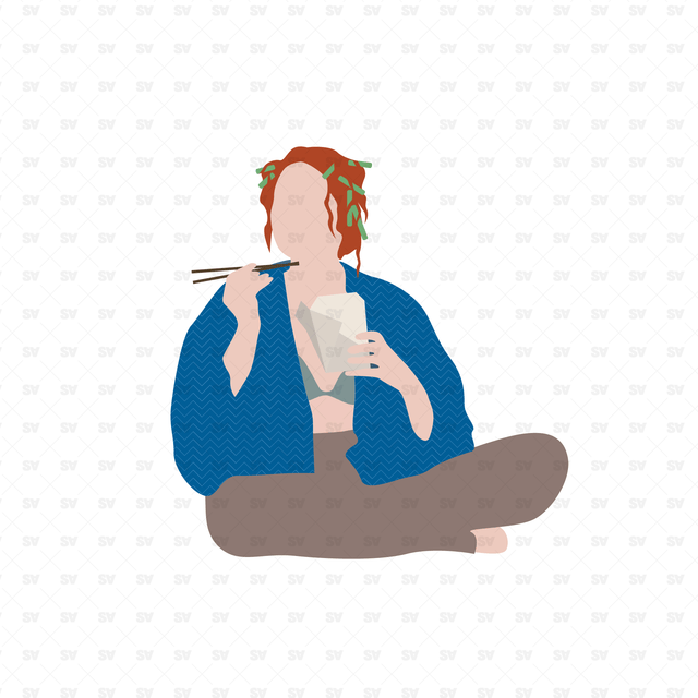 Flat Vector People at Home