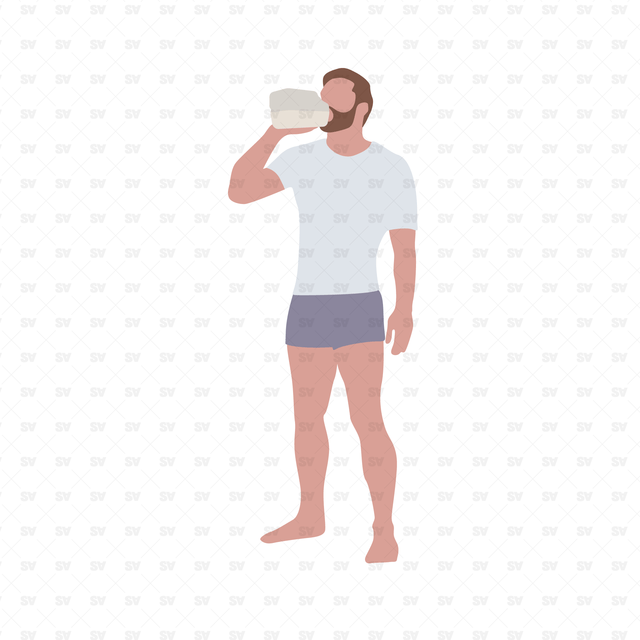 Flat Vector People at Home