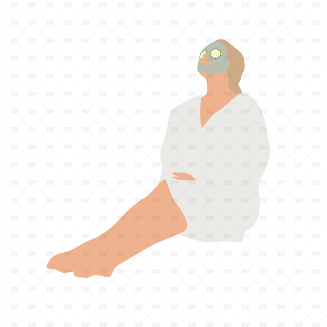 Flat Vector People at Home