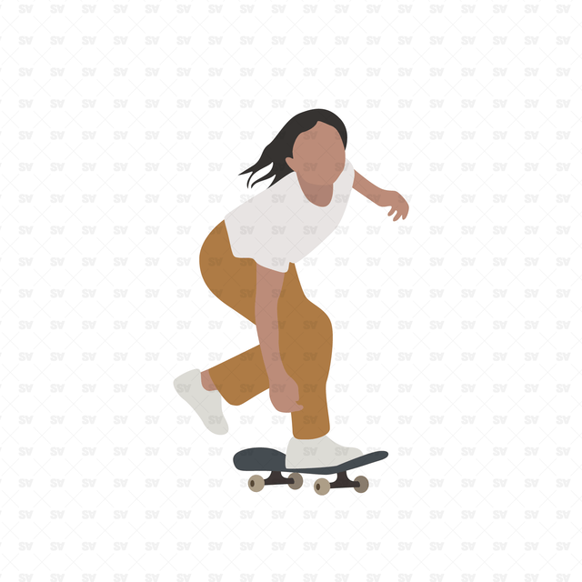 Flat Vector Skateboarders People