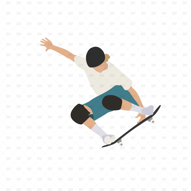 Flat Vector Skateboarders People