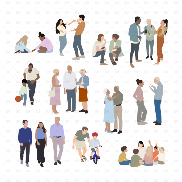 Flat Vector Social Interactions People