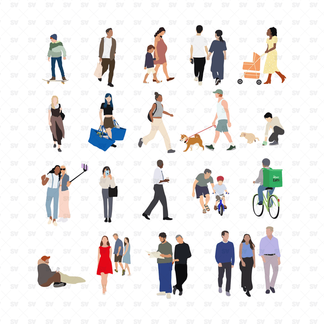 Flat vector architecture people