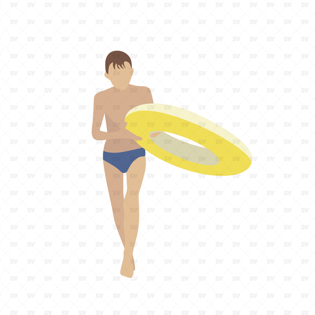 Flat Vector Swimming Pool People