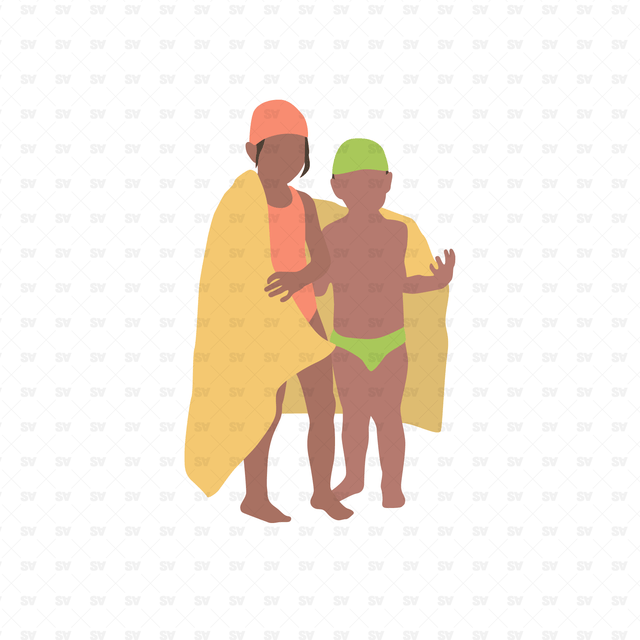 Flat Vector Swimming Pool People
