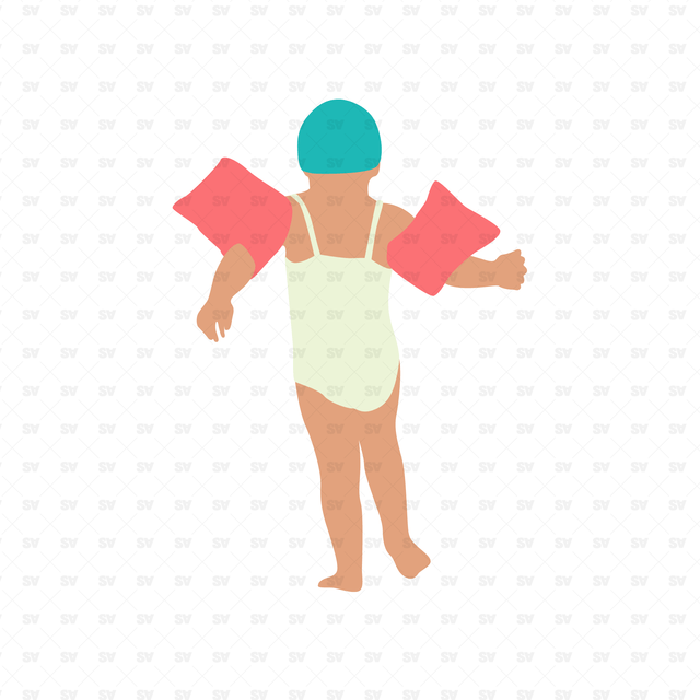 Flat Vector Swimming Pool People