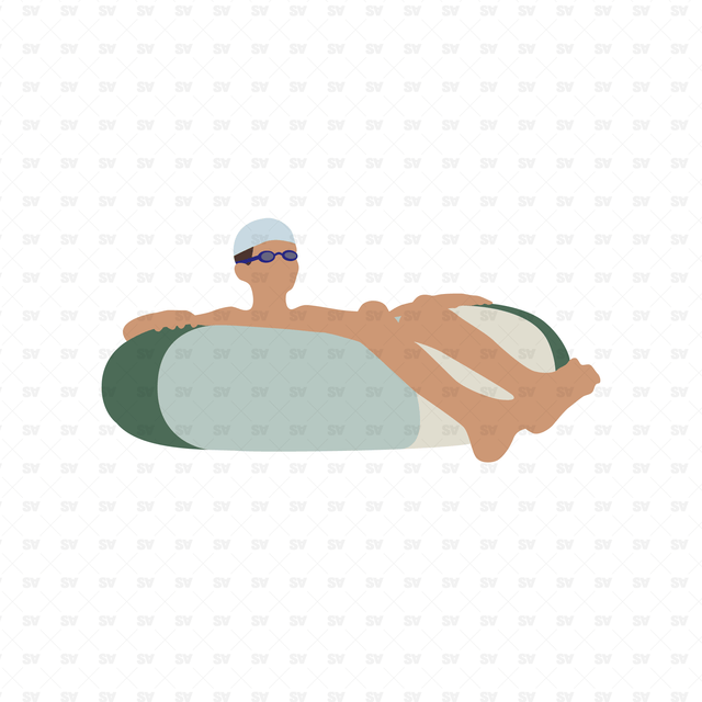 Flat Vector Swimming Pool People