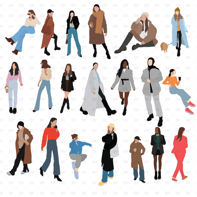 vector flat people woman