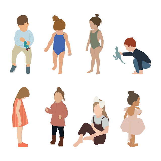 vector kids human scales
