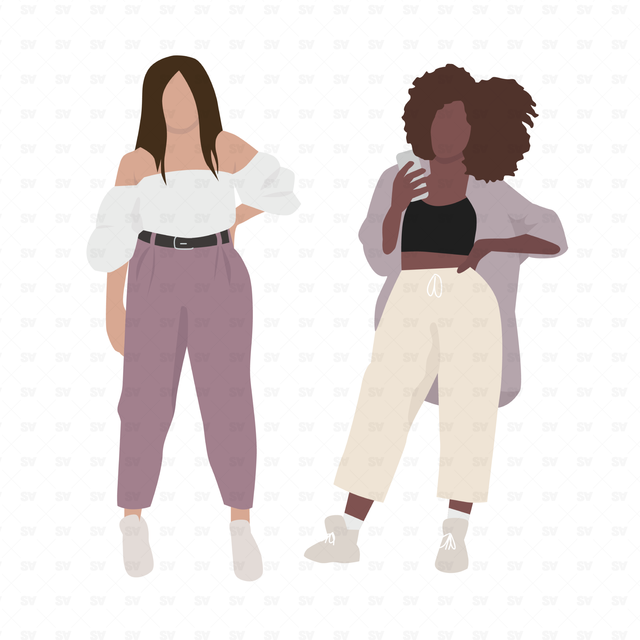 vector women fat curvy