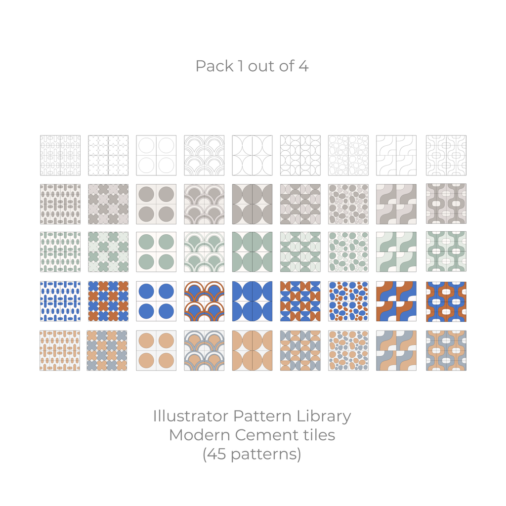 Illustrator Pattern Library Mega Pack (49 Patterns)