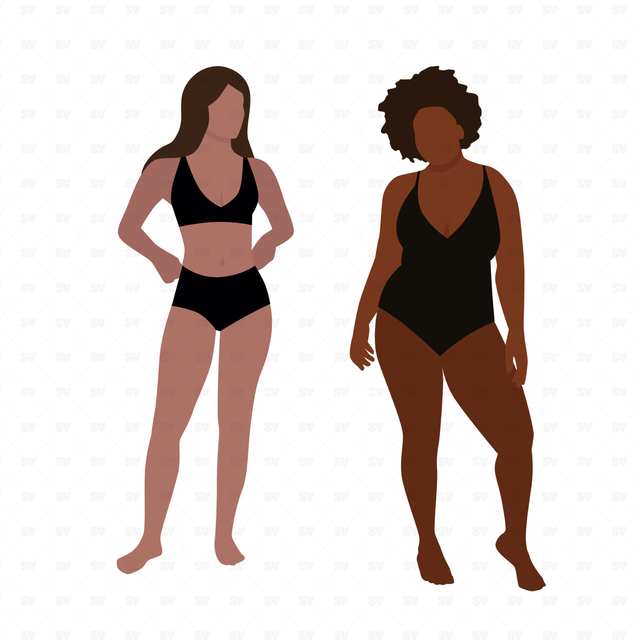 Flat Vector Women in Swimsuit