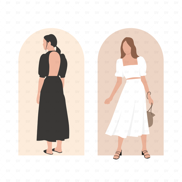 Flat Vector Summertime Women