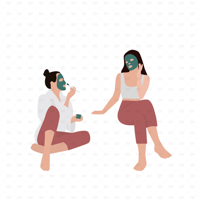 flat vector women at home