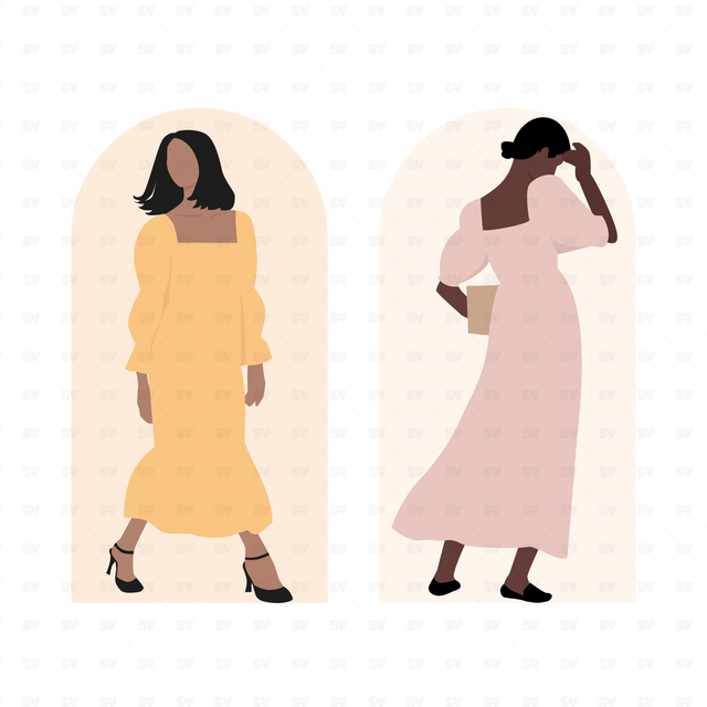 Flat Vector Summertime Women