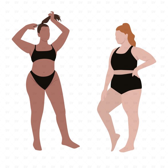 Flat Vector Women in Swimsuit