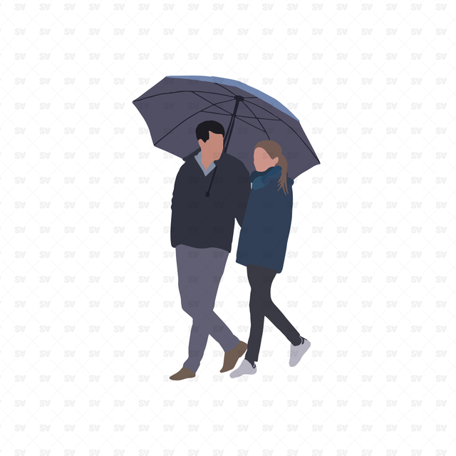 people with umbrellas vector png