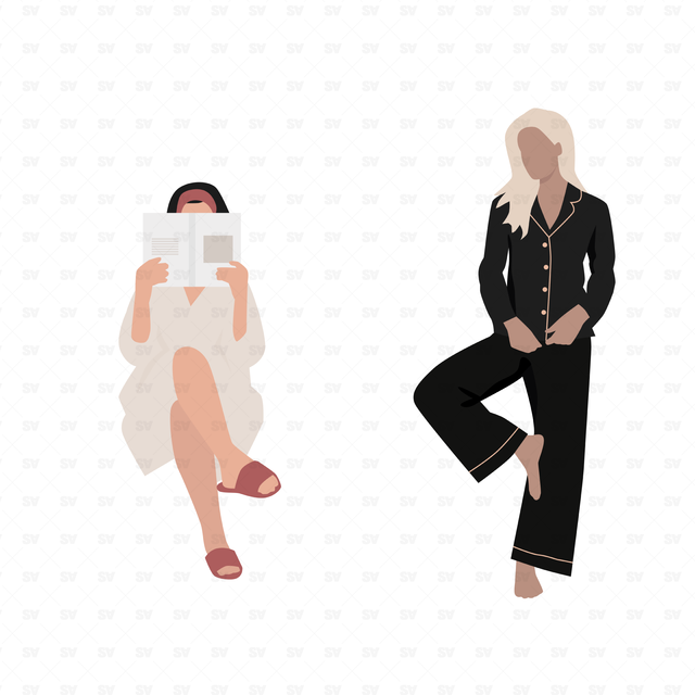 flat vector women at home