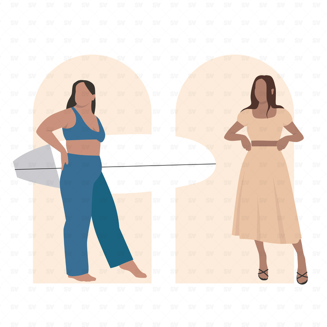Flat Vector Summertime Women
