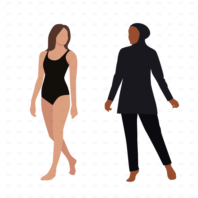 Flat Vector Women in Swimsuit