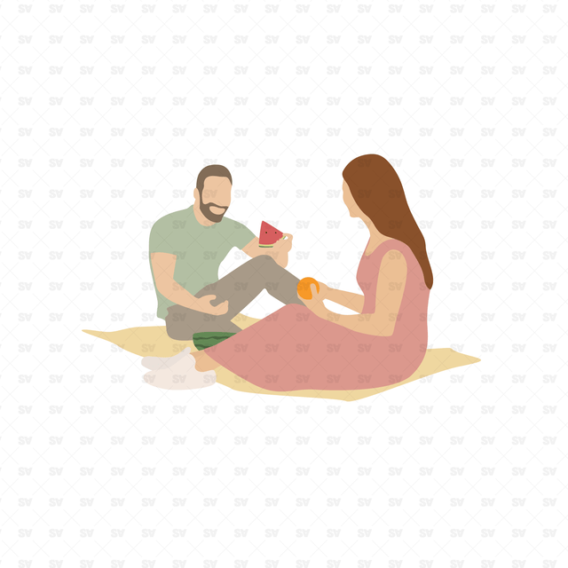 flat vector people in the park