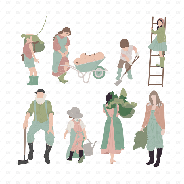vector farm people