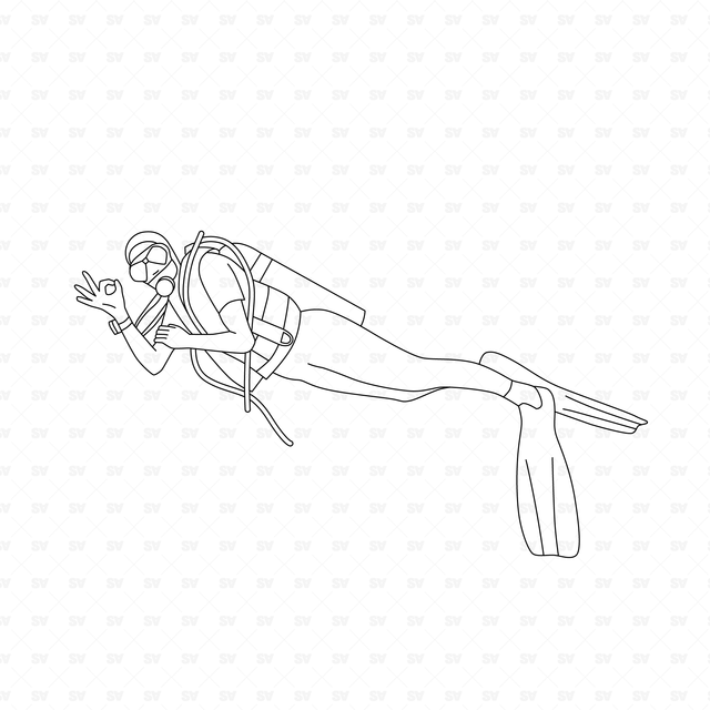 CAD & Vector Divers Set (Top View, Side View, Bottom View)