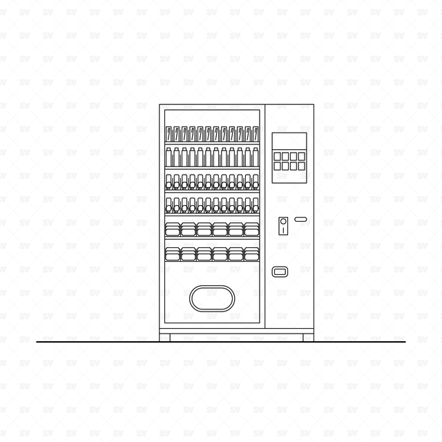 CAD & Vector Vending Machines (Front View)