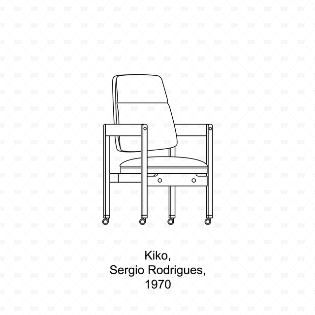 CAD & Vector Modernist, Mid Century Chairs Set