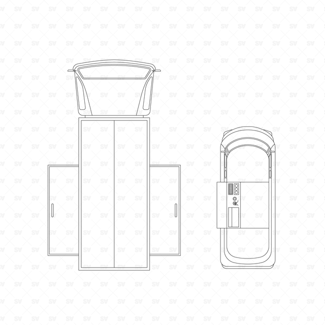 CAD & Vector Food Trucks Mega-Pack (Side, front, top views)