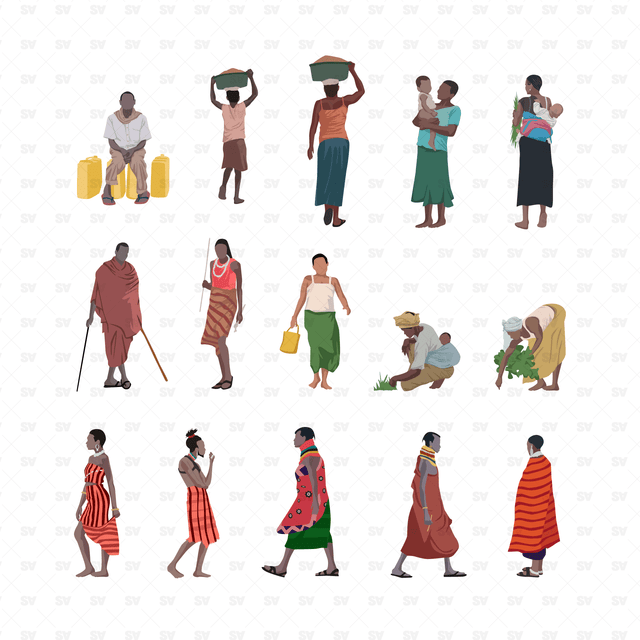 vector african people