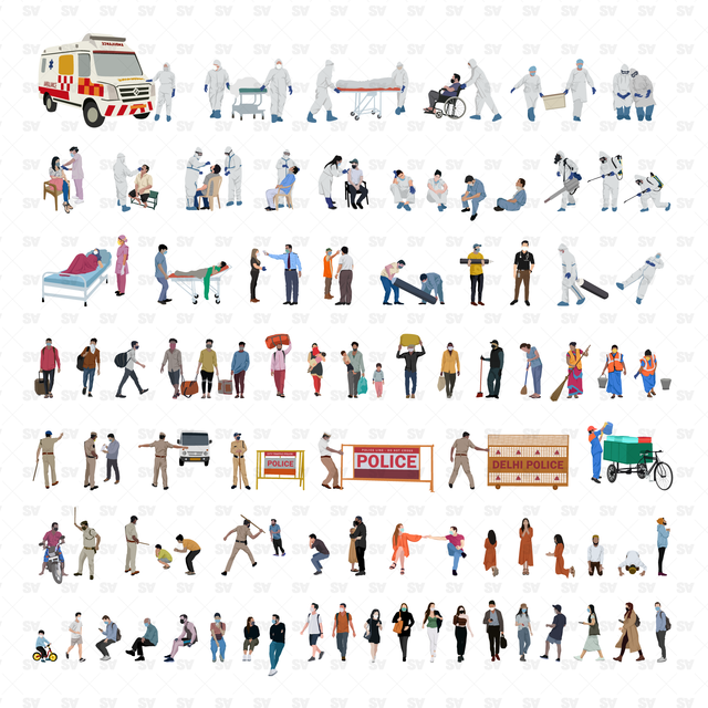 covid 19 corona vector people