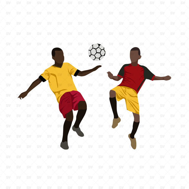 vector african kids playing football