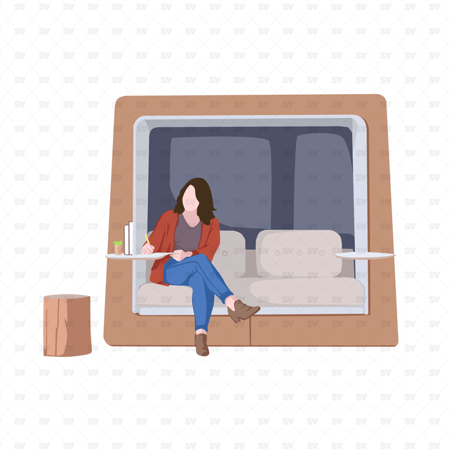 vector office people furniture