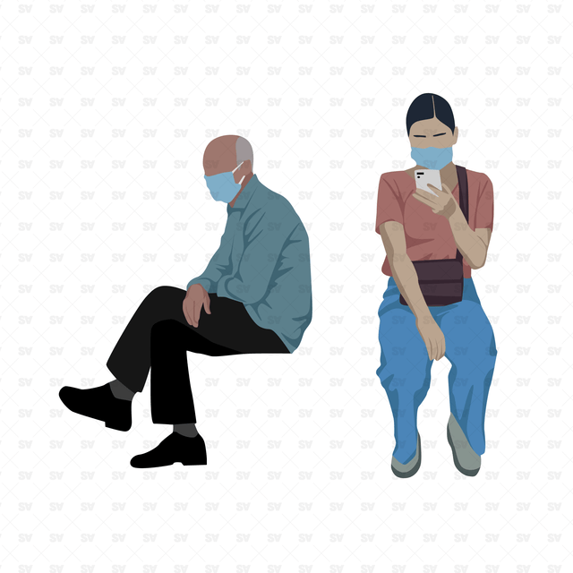 Vector Masked Urban People