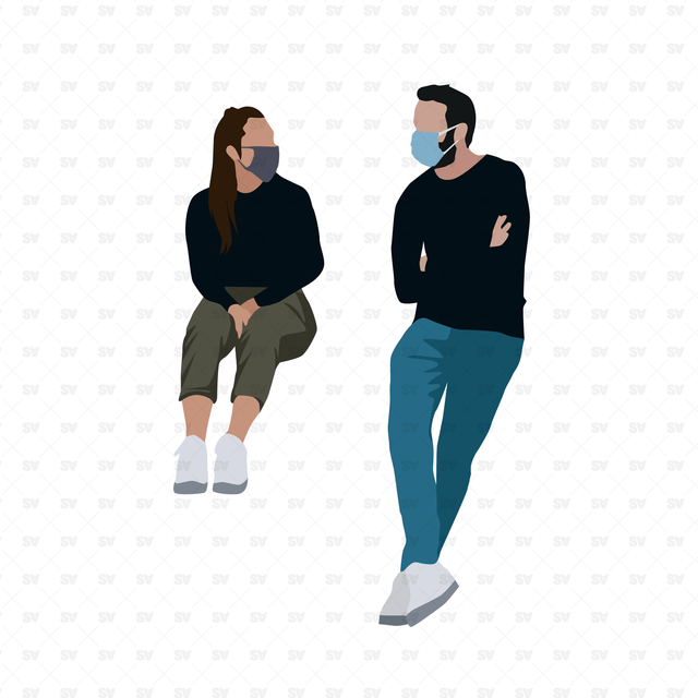 Vector Masked Urban People