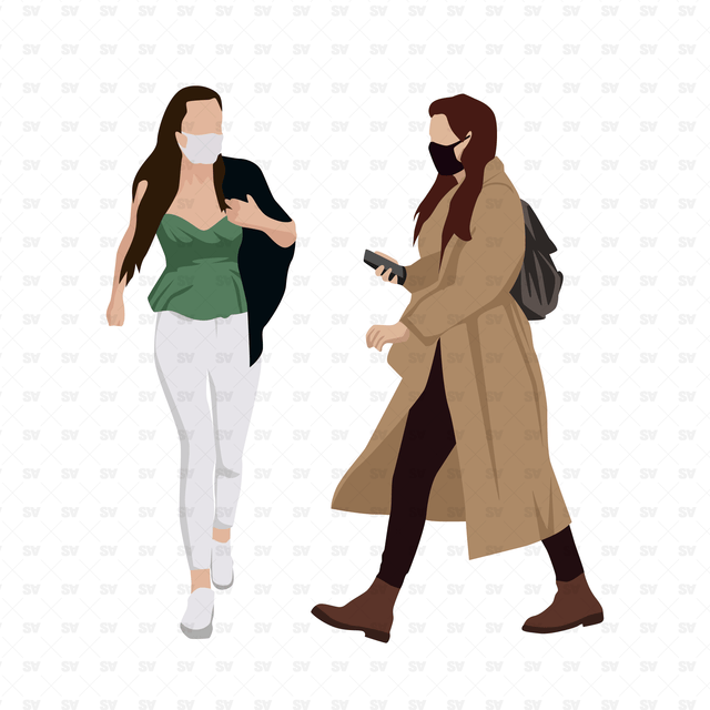 Vector Masked Urban People