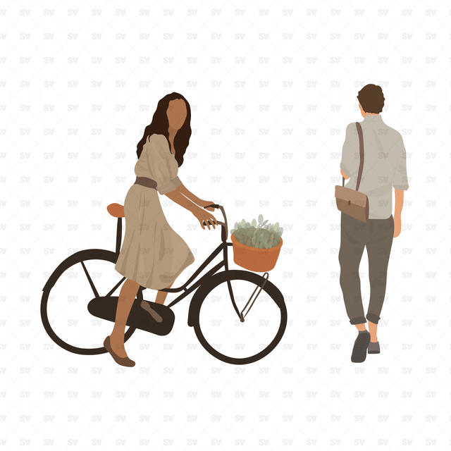 girl on bike vector