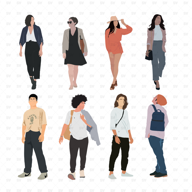 flat vector human scales
