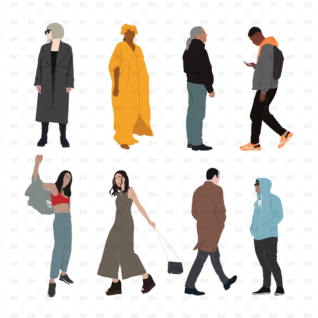 flat vector human scales