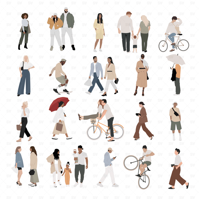 vector flat people ai png