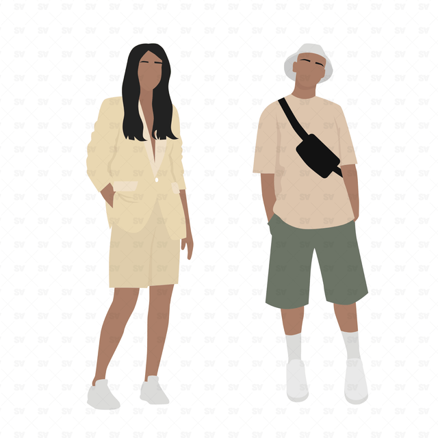 vector flat people ai png