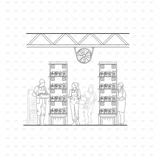 Urban Farming vector cad dwg