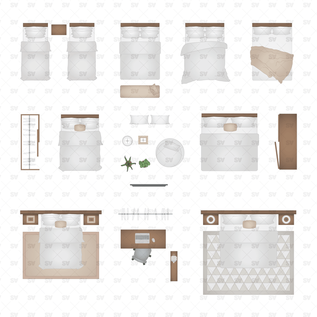 Vector Living Room Top View Furniture