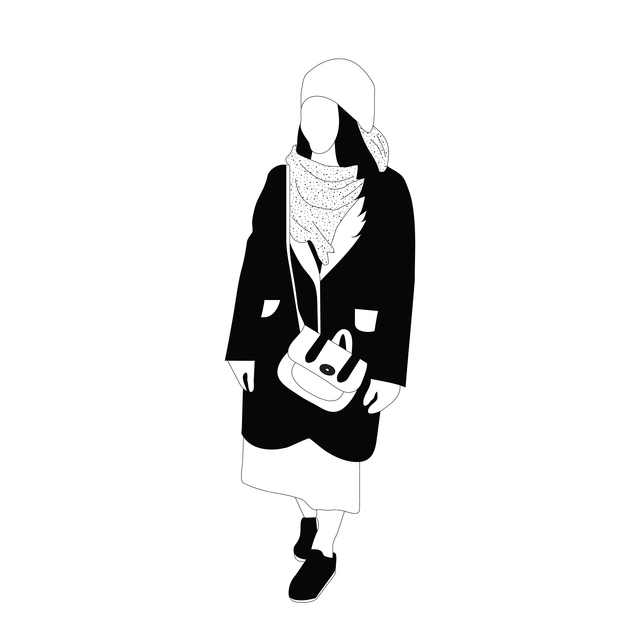 winter woman vector