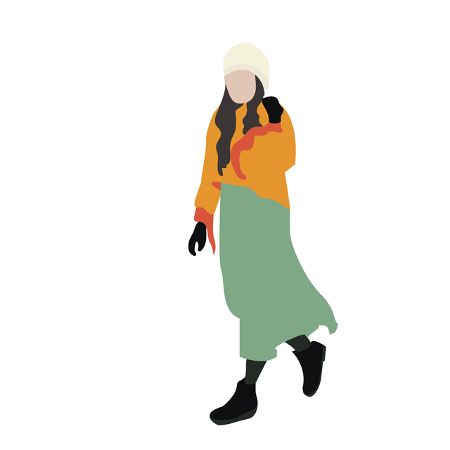 vector woman walking