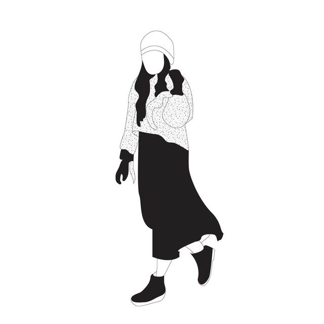 woman walking vector