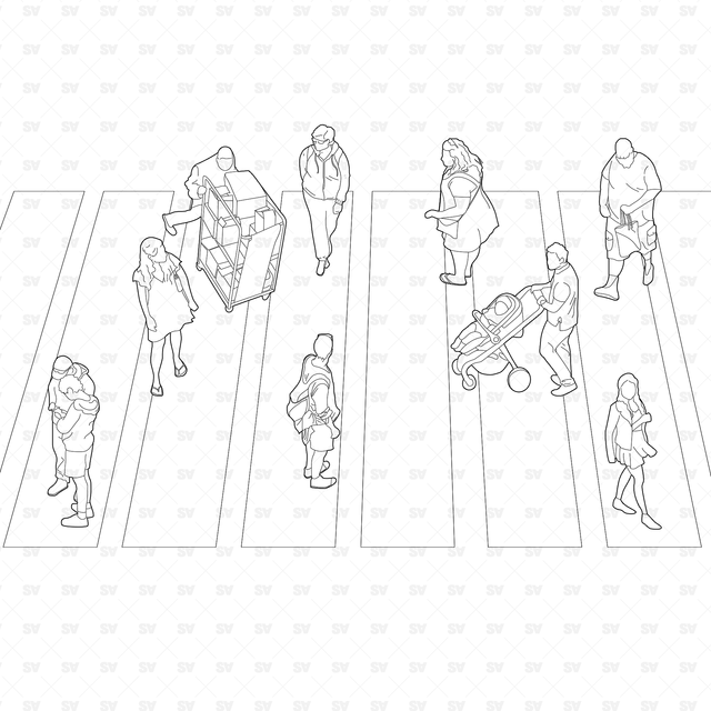 vector dwg cad isometric axonometric people