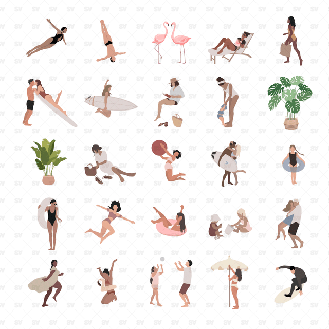 beach people vector