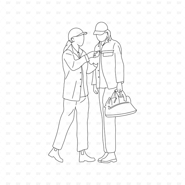 flat vector Industrial Manufacturing Human Scales